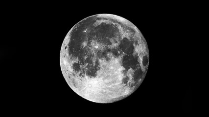 full moon on black dark background - 399417862