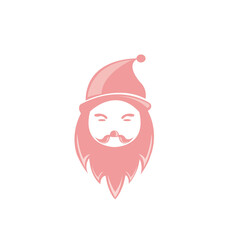 santa icon cartoon illustration with color vector design