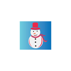 Snowman icon illustration background with color vector design