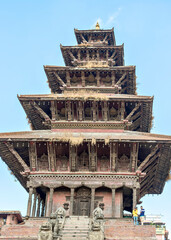 Nyatapola temple on Taumadhi Square in Bhaktapur, Kathmandu, Nepal.