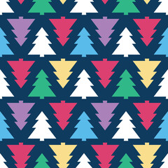 Christmas background pine tree silhouette repeat pattern. Perfect for happy holiday season backdrops, xmas wallpaper, winter themed packaging, scrapbooking, giftwrap projects. Surface pattern design.