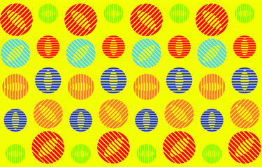 Vector seamless colorful ball pattern background. Vector repeated pattern background for wrapping paper, fabric print and fashion design. Vector art.