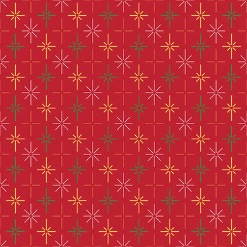 Christmas star design background seamless repeat pattern. Perfect for winter themed packaging, happy holidays themed wallpaper, xmas gift, scrapbooking, or giftwrap projects. Surface pattern design.