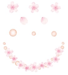 桜のフレームとカットイラストのセット