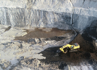 Coal mining activities seen from above.