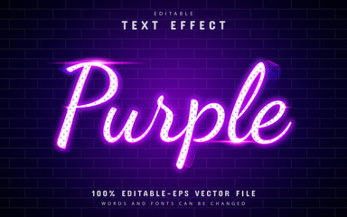 Purple neon text effect with dot pattern