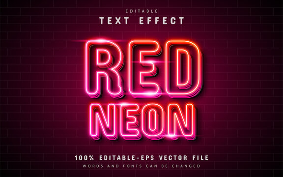 Red neon text effect