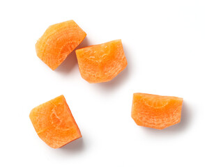 Fototapeta na wymiar fresh raw carrot cubes