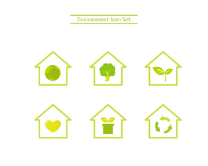 Vector illustration set of environment.  Ecology.  icon.