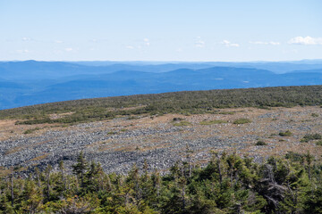 View of the toundra at the mount Jacques Cartier in the Gaspésie national park, Canada