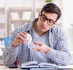 Medical student sitting at the lecture in university