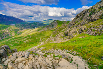 Fototapeta na wymiar Beautiful landscape of Snowdon National Park in North Wales. UK