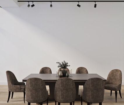 wall mockup in modern dinning room