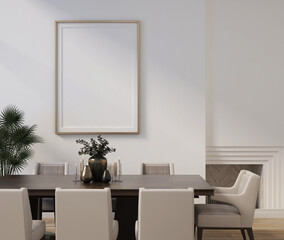 mockup poster in modern simple dinning room