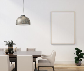 mockup poster in modern simple dinning room