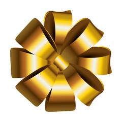 happy merry christmas golden ribbon bow