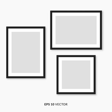 Poster and Photo frames mockup illustration. Good Used for Layout Your Photo Moments and your event - EPS 10 Vector