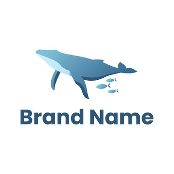 Blue Whale Logo Design Template