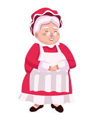 cute santa claus wife character