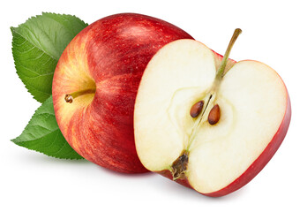 Fresh organic apple isolated on white background
