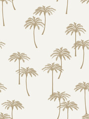 Stylish palm trees.  Seamless pattern. Flat vector in camel colours - 399433488
