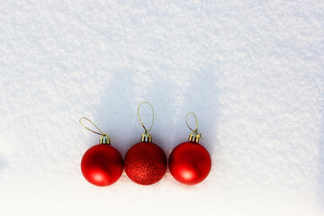 Christmas background with colored Christmas balls, Christmas toys, balls, decorations on a white...