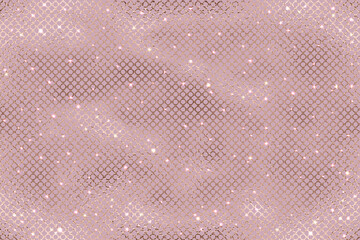 Rose gold glitter lace seamless pattern with sparkle.