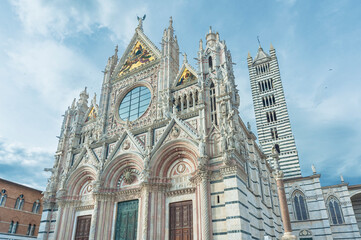 Naklejka premium Church Cattedrale di Siena in historical city Siena, Tuscany, Italy