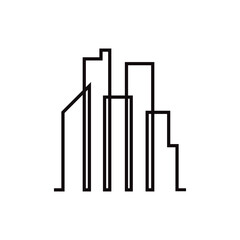 Skyscraper line icon design template vector isolated illustration