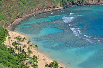 Snorkel at beautiful Hanauma Bay on Oahu in Hawaii. 