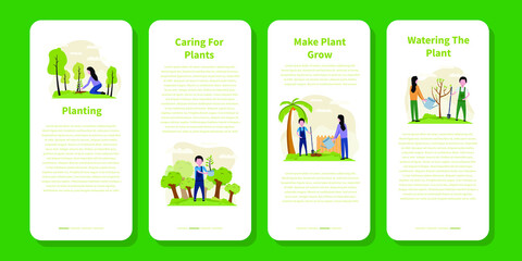 Planting illustrator for mobile app UI