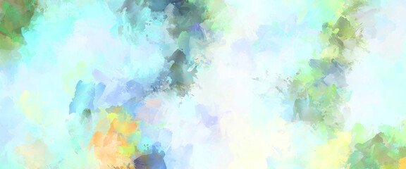 Abstract background of colorful brush strokes. Brushed vibrant wallpaper. Painted artistic creation. Unique and creative illustration.