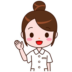 案内ポーズ　看護師さんイラスト