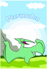 Cute Dinosaur Pteranodon cartoon character vector illustration  