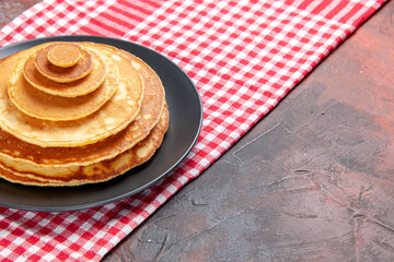 Pumpkin pie pancake breakfast horizontal view