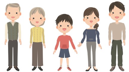 祖父母と夫婦と息子