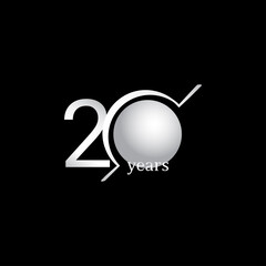 20 Years Anniversary Celebration Circle White Vector Template Design Illustration