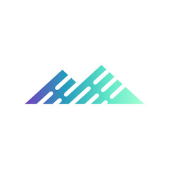 Simple mountain logo with flat concept. Abstract mountain logo template 