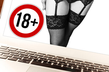 Computer und eine Porno Seite