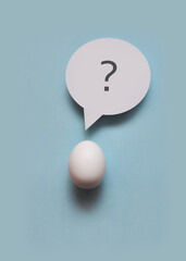 Egg and question in the conversational cloud. Raising a question and finding an answer

