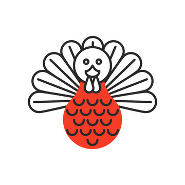 thanksgiving turkey bird fill style icon