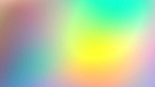 Blurred gradient animation. Light green yellow orange red colors. Changing lights through the smoke. Moving abstract bright background for holiday