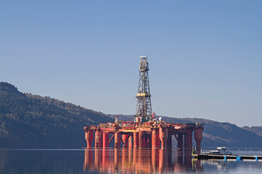 Oil Rig In Lyngdalsfjord In Norway