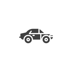 Automobile side view vector icon. Transportation filled flat sign for mobile concept and web design. Hatchback car glyph icon. Symbol, logo illustration. Vector graphics