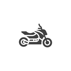 Fototapeta na wymiar Motorcycle vector icon. filled flat sign for mobile concept and web design. Sport bike glyph icon. Symbol, logo illustration. Vector graphics