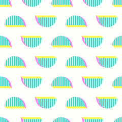 vector colorful semicircle seamless pattern on white