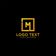 lm logo with attractive shape with vector premium gold color part 1