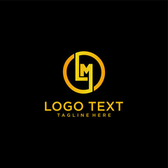 lm logo with attractive shape with vector premium gold color part 2