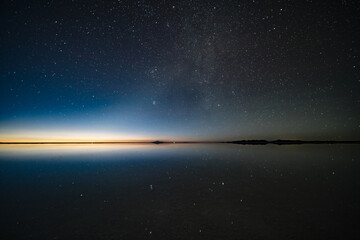 night sky with stars reflection of the sky