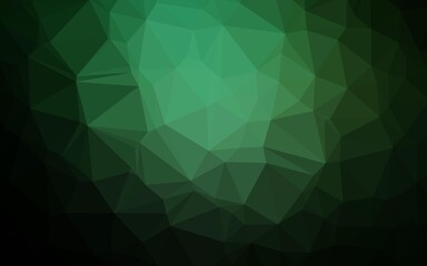 Fototapeta premium Dark Green vector blurry triangle template.